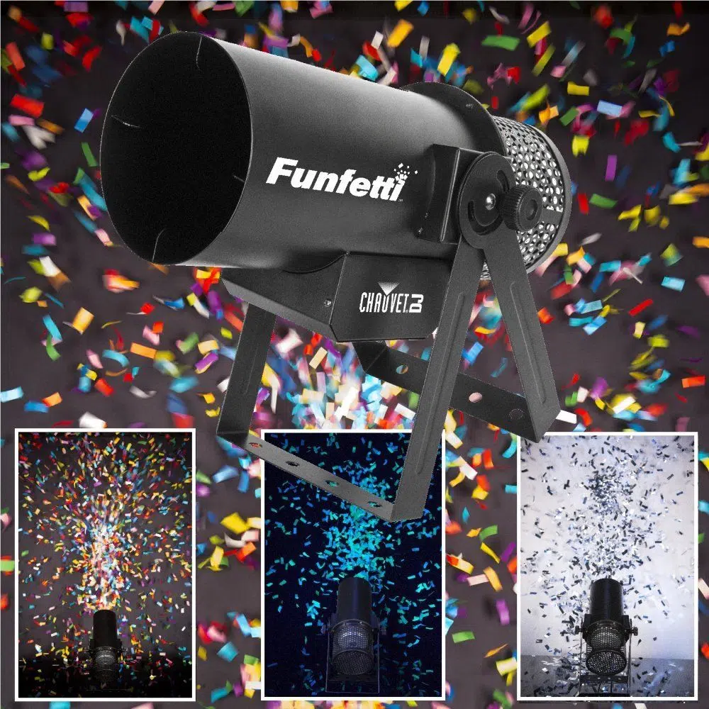 Chauvet Funfetti Confetti Canon an event-ready confetti launcher easy to use by single person perfect for concerts