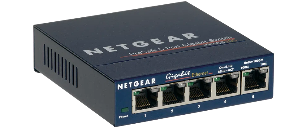 Netgear 5-Port Link Gigabit Switch Box with 5 Ethernet and Gigabit devices connection